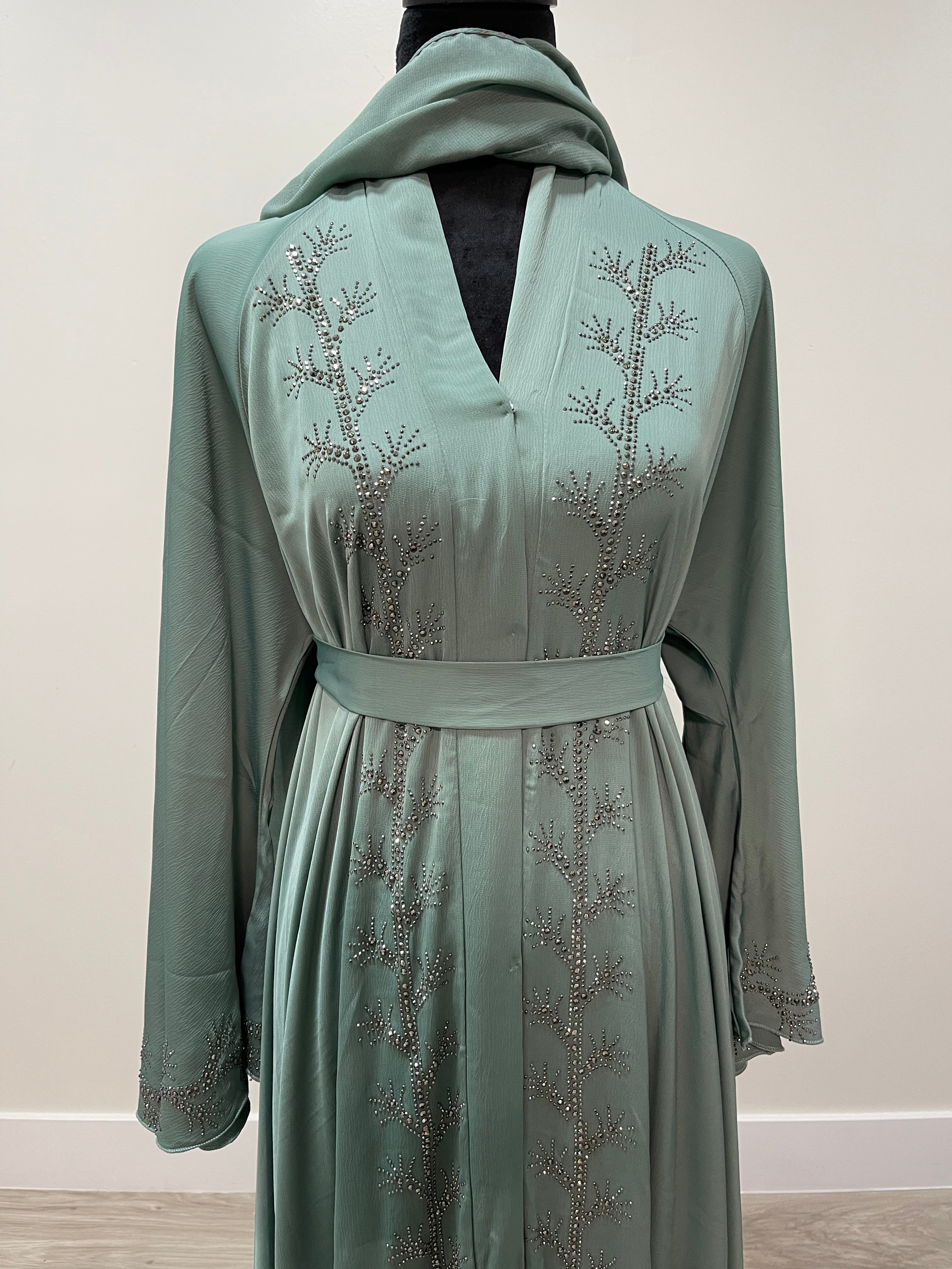 Asiyah's Collection - Rhinestone Embellished Abaya – Elegant Sparkle | Asiyah’s Collection - Abaya