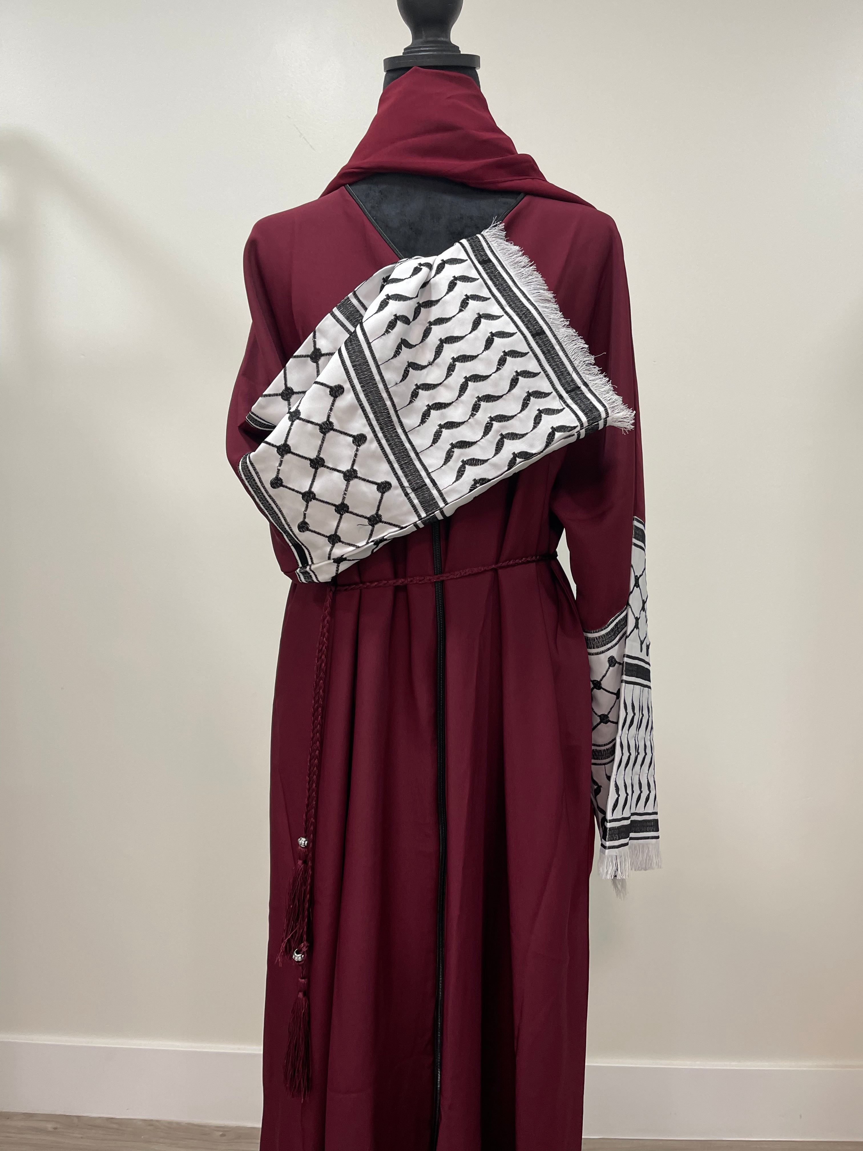 Asiyah's Collection - Simple Kuffiyeh Abaya – Palestinian Print Modest Wear - Abaya