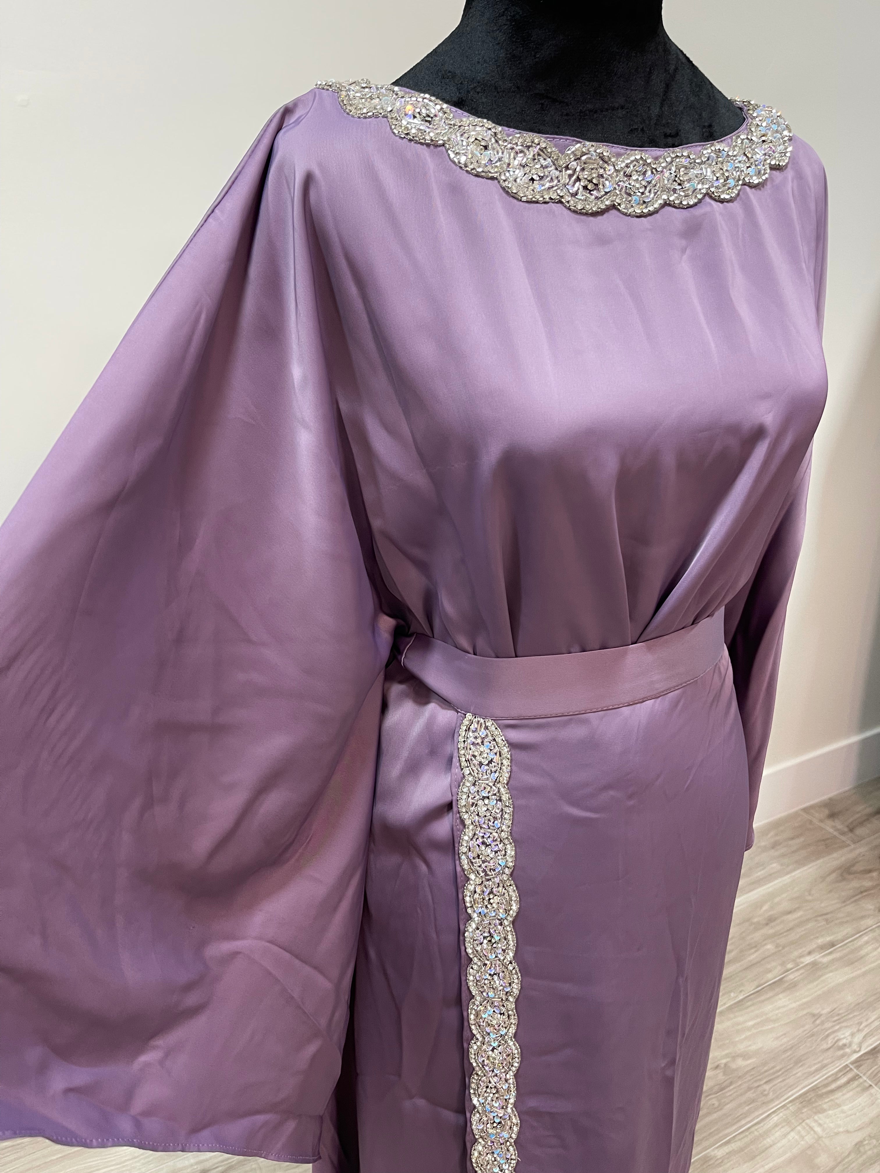 Asiyah's Collection - Royal Blue Satin Abaya - Dress