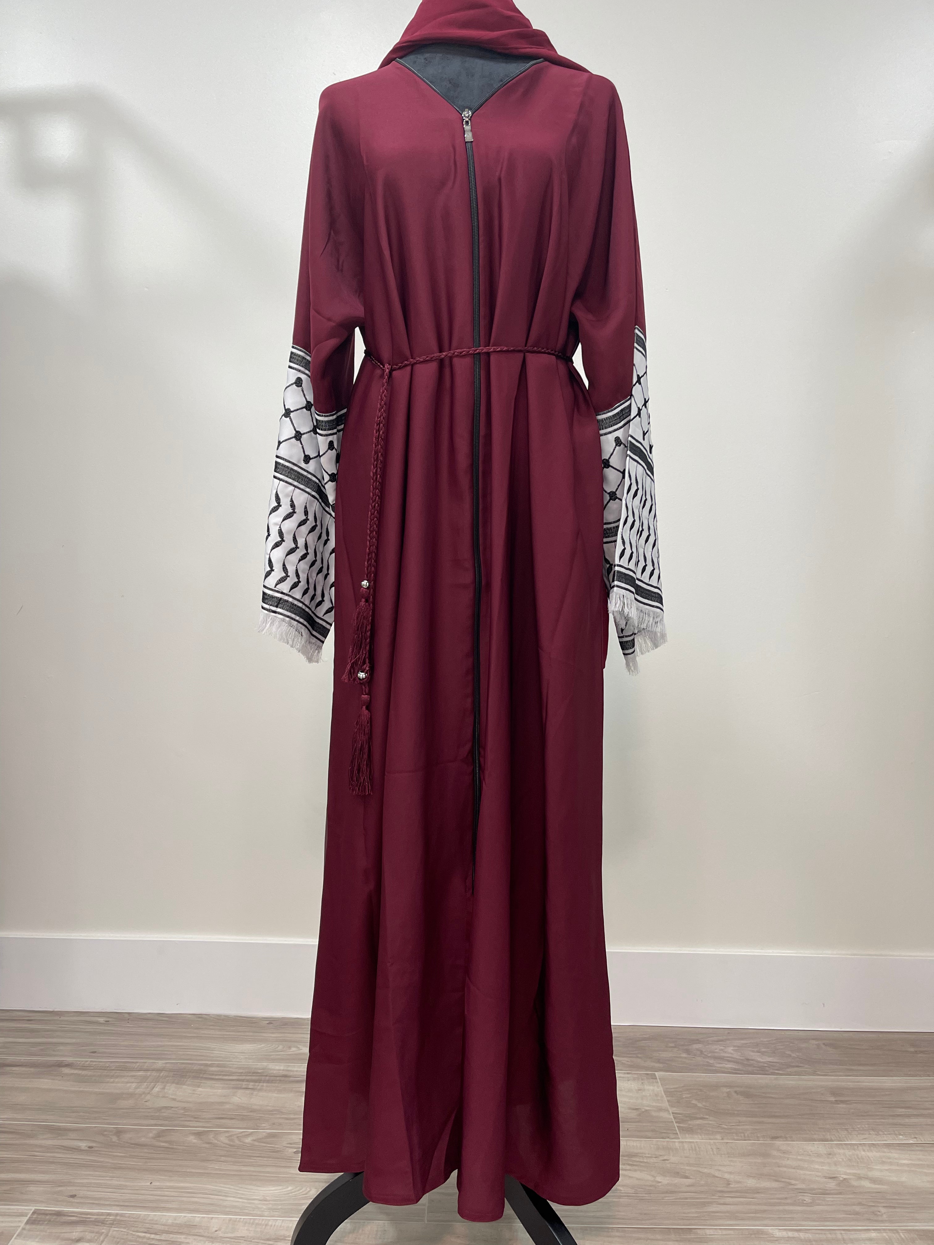 Asiyah's Collection - Simple Kuffiyeh Abaya – Palestinian Print Modest Wear - Abaya