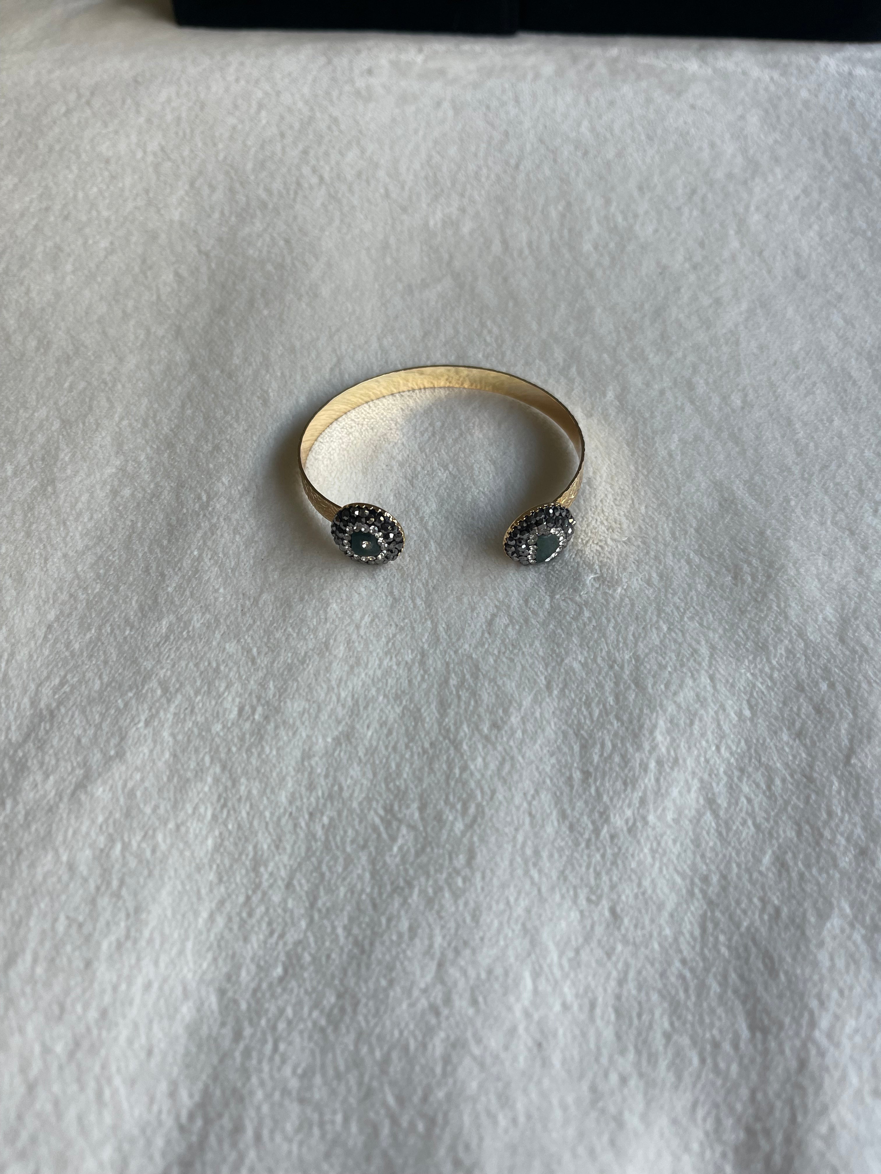Asiyah's Collection - Tone Detailed Bracelet with Stone - Bracelet