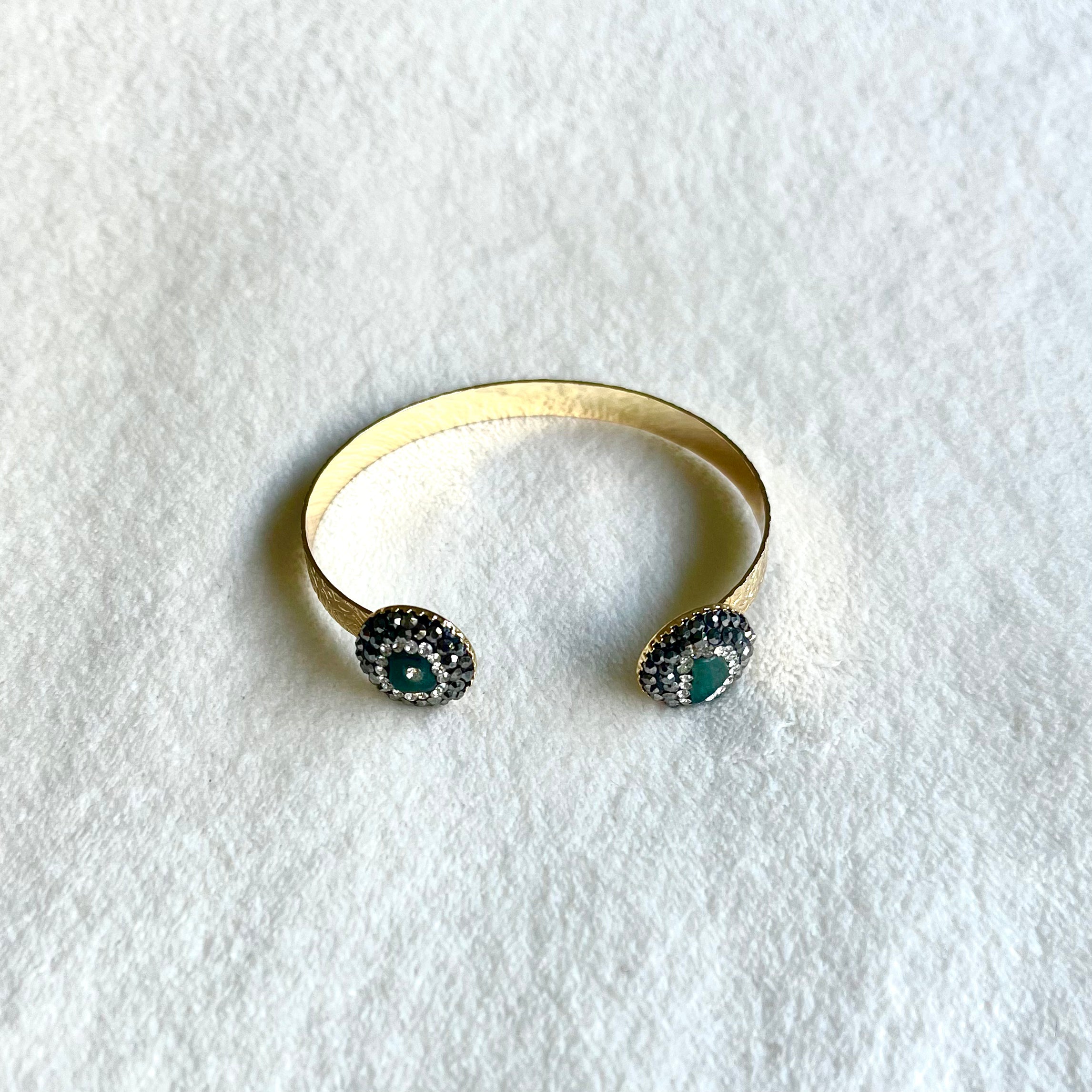 Asiyah's Collection - Tone Detailed Bracelet with Stone - Bracelet