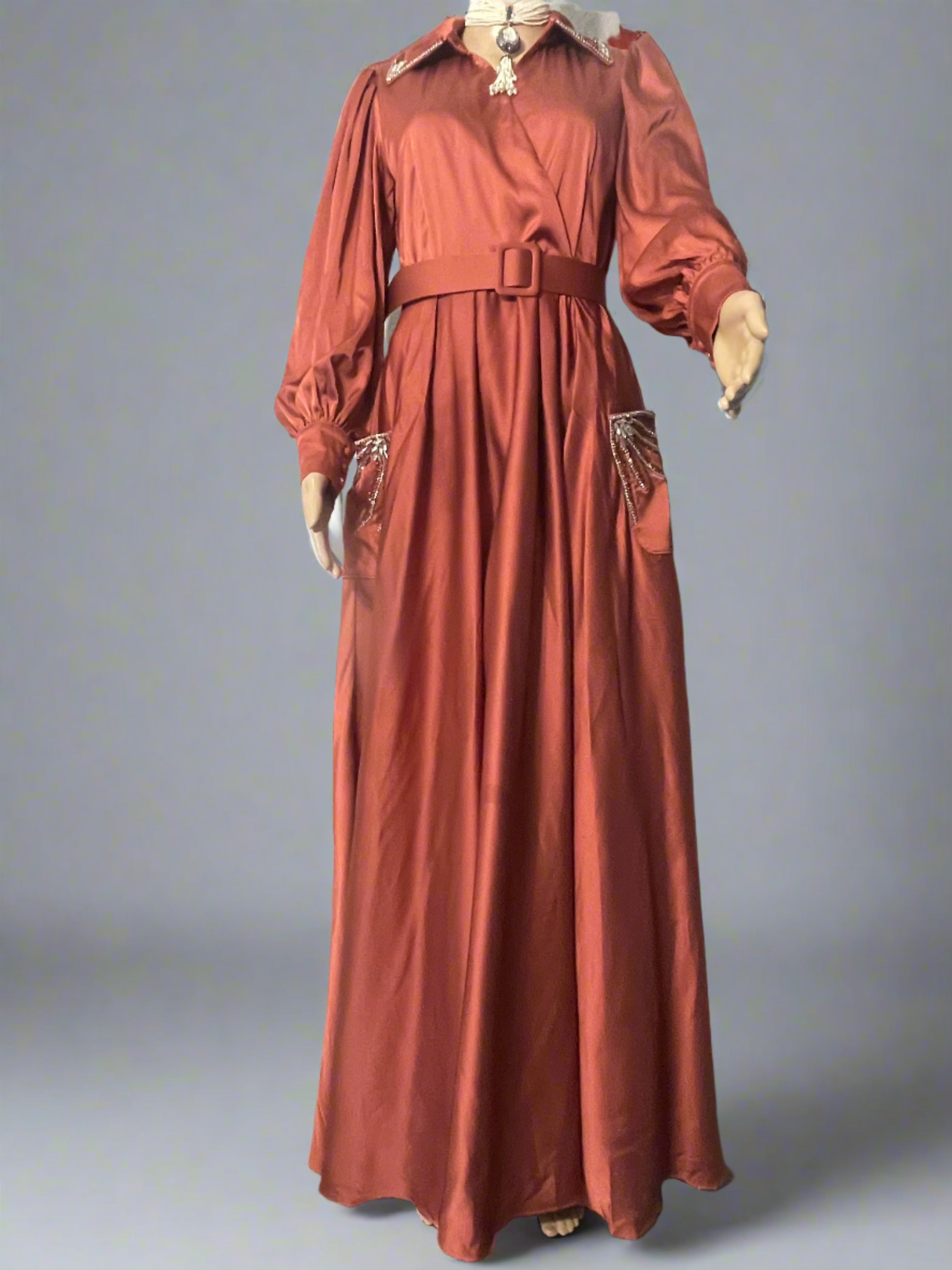 Asiyah's Collection - Long Sleeve Elegant Regular Fit Maxi Dress | Modest & Stylish Fashion - Dress