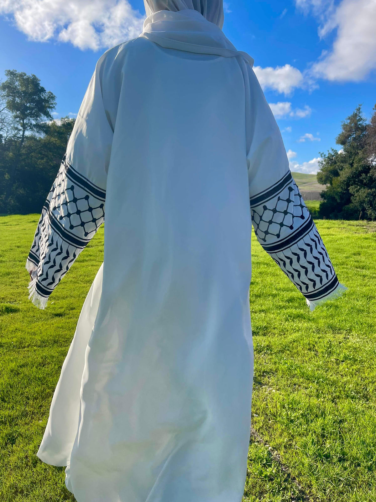 Asiyah's Collection - Simple White Kuffiyeh Abaya | Modest & Chic Everyday Wear - Abaya