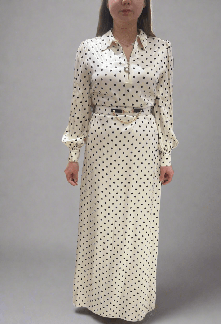 Asiyah's Collection - Polka Dot Maxi Dress | Elegant & Modest Fashion - Dress