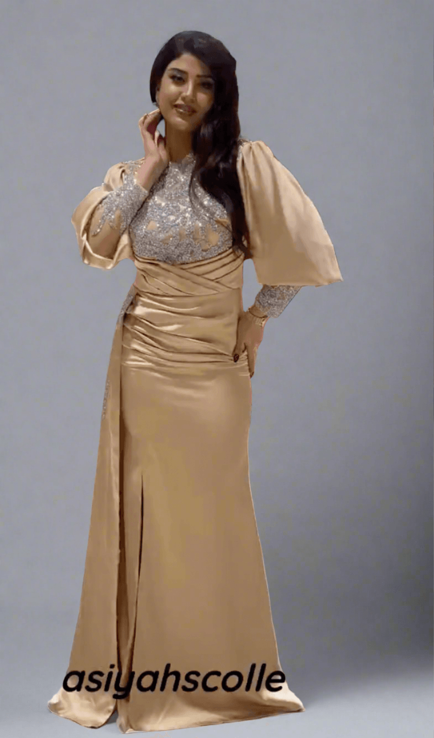 Asiyah's Collection - Elegant Teal Full length Formal Wear - Dress