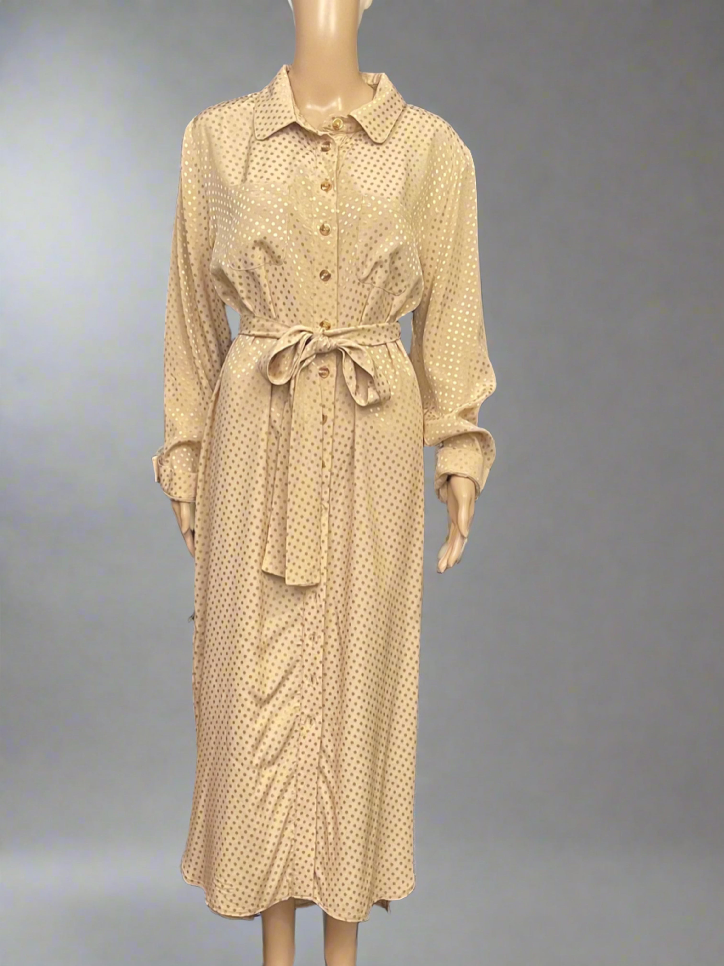 Asiyah's Collection - Plus Size Golden Nude Dress - Dress