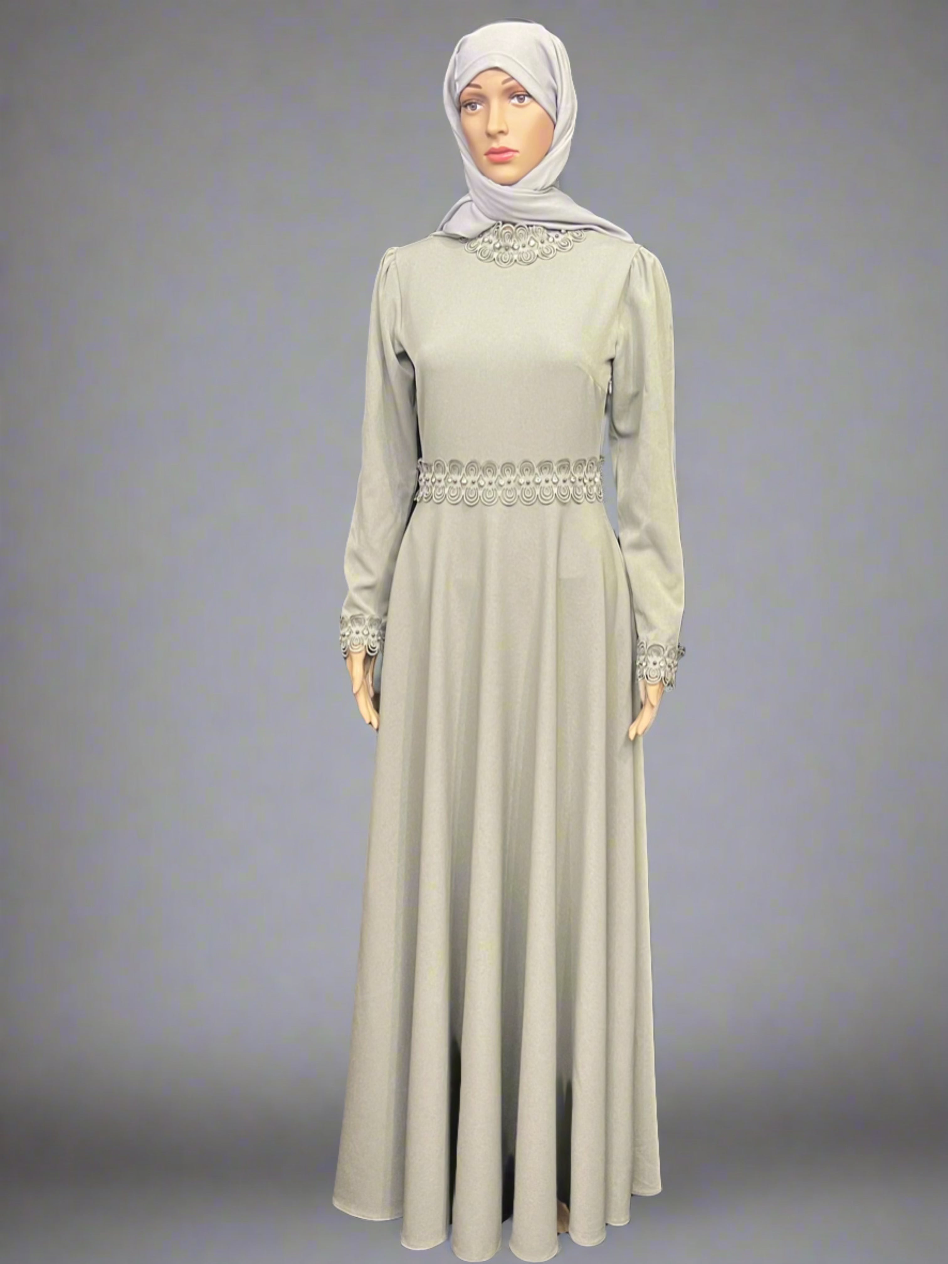 Asiyah's Collection - Rhinstone Emblished Maxi Dress - Dress