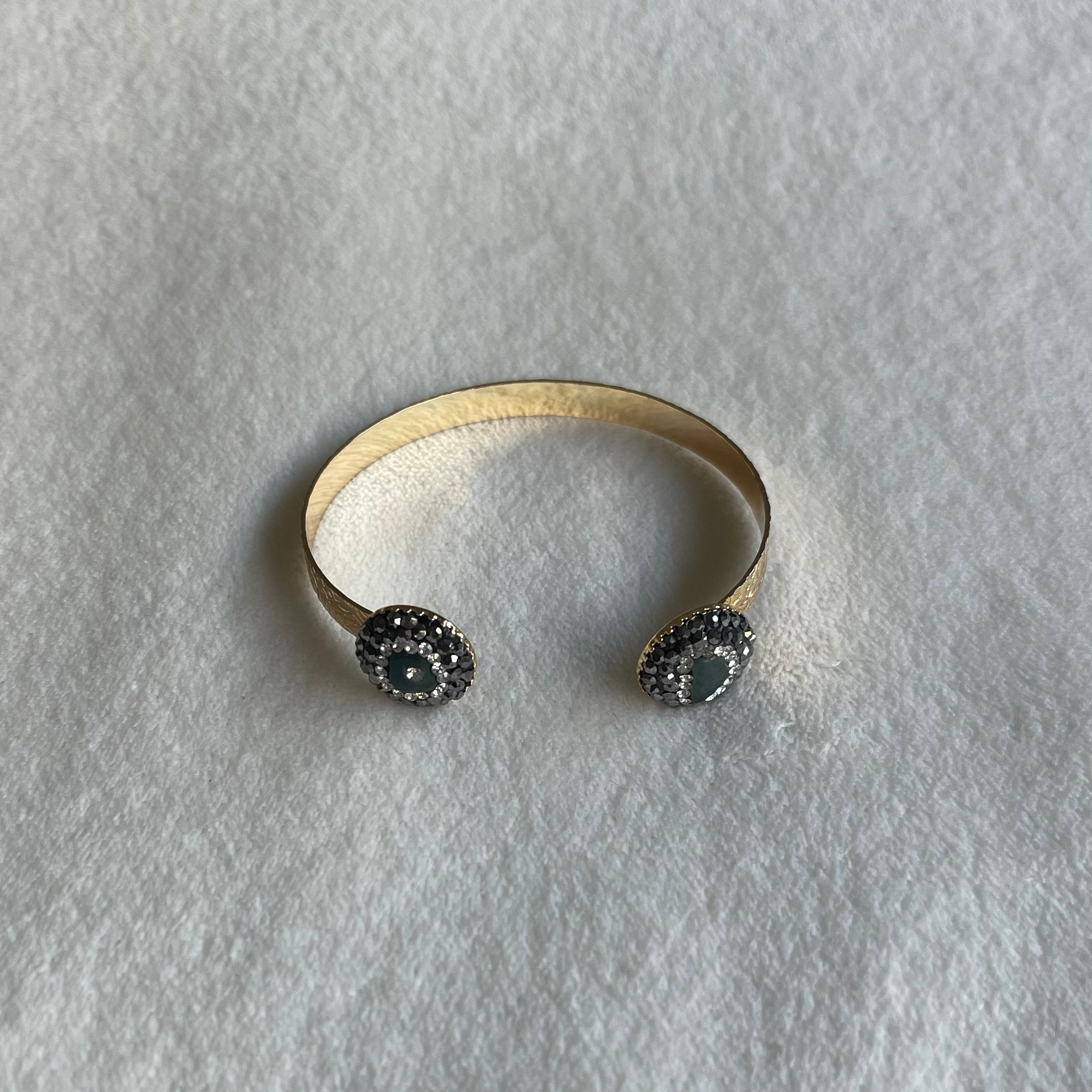 Asiyah's Collection - Tone Detailed Bracelet with Stone - Bracelet