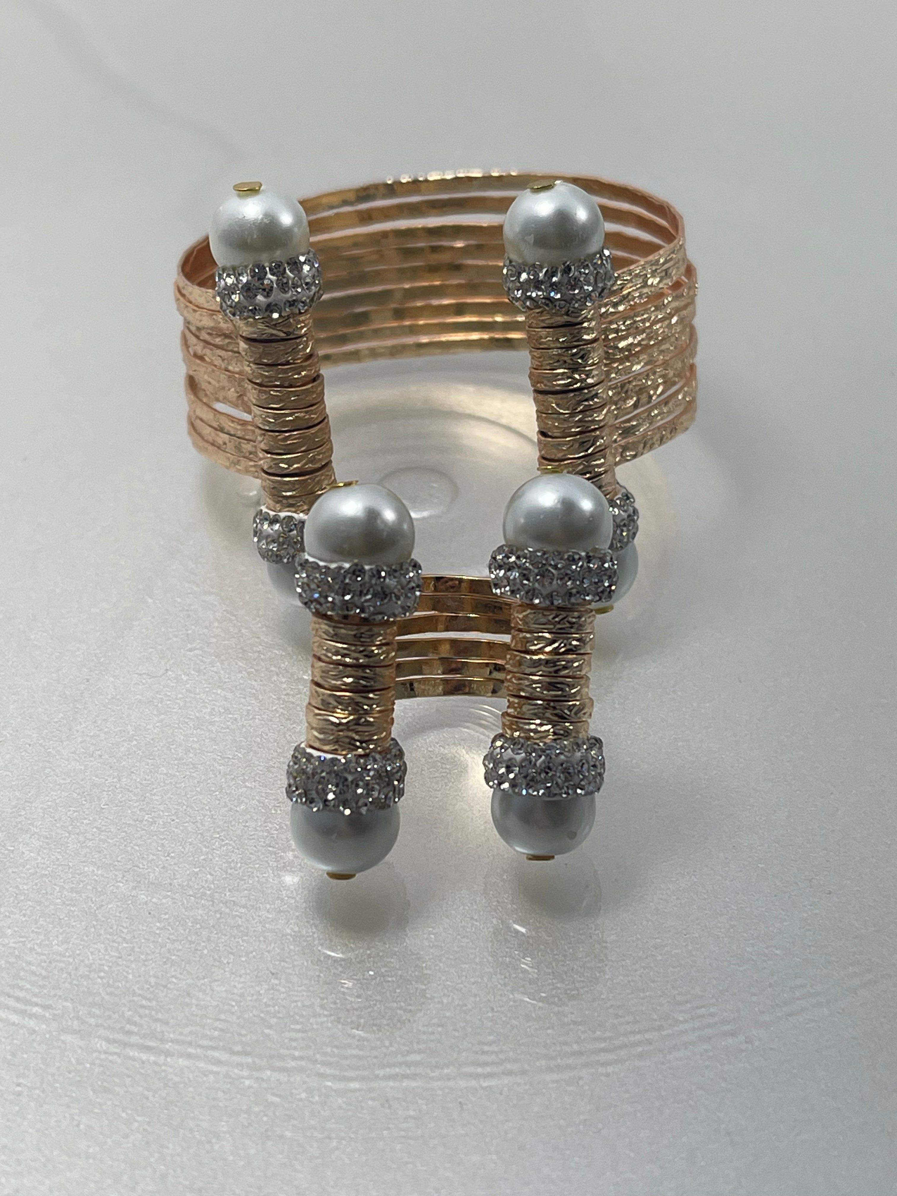 Asiyah's Collection - Handmade Freshwater Pearl Bracelet & Ring Set - Bracelet