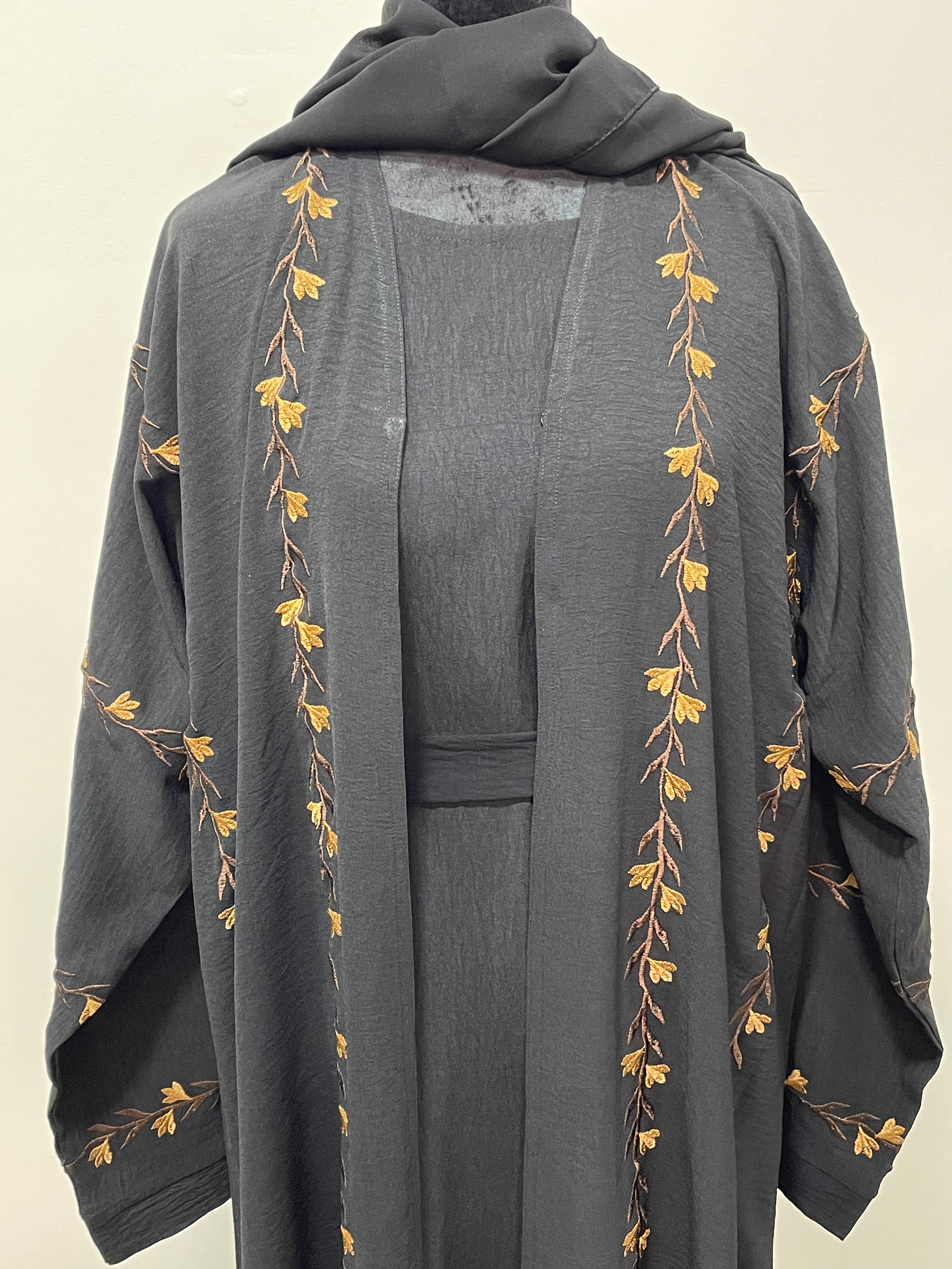 Asiyah's Collection - Black Cotton 4-Piece Abaya Set – Modest & Comfortable | Asiyah’s Collection - Abaya