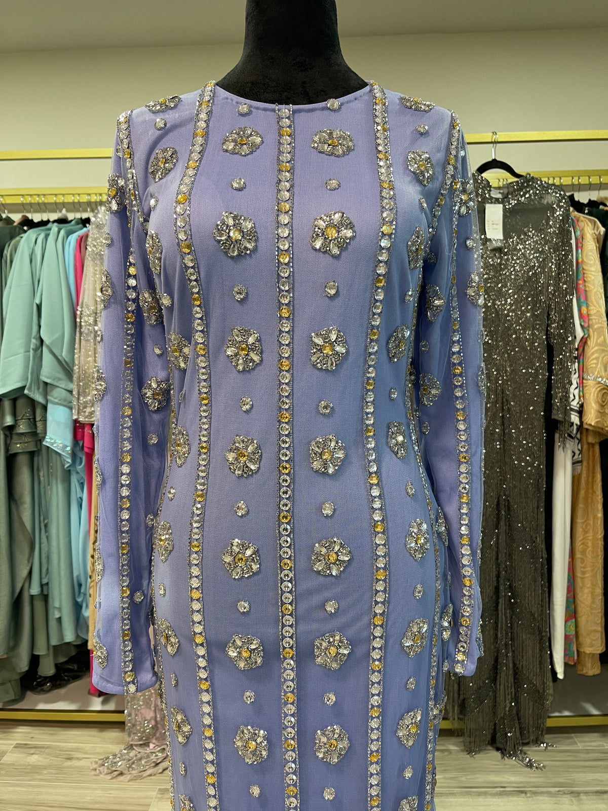 Asiyah's Collection - Royal Blue Hand-Beaded Maxi Dress - Dress