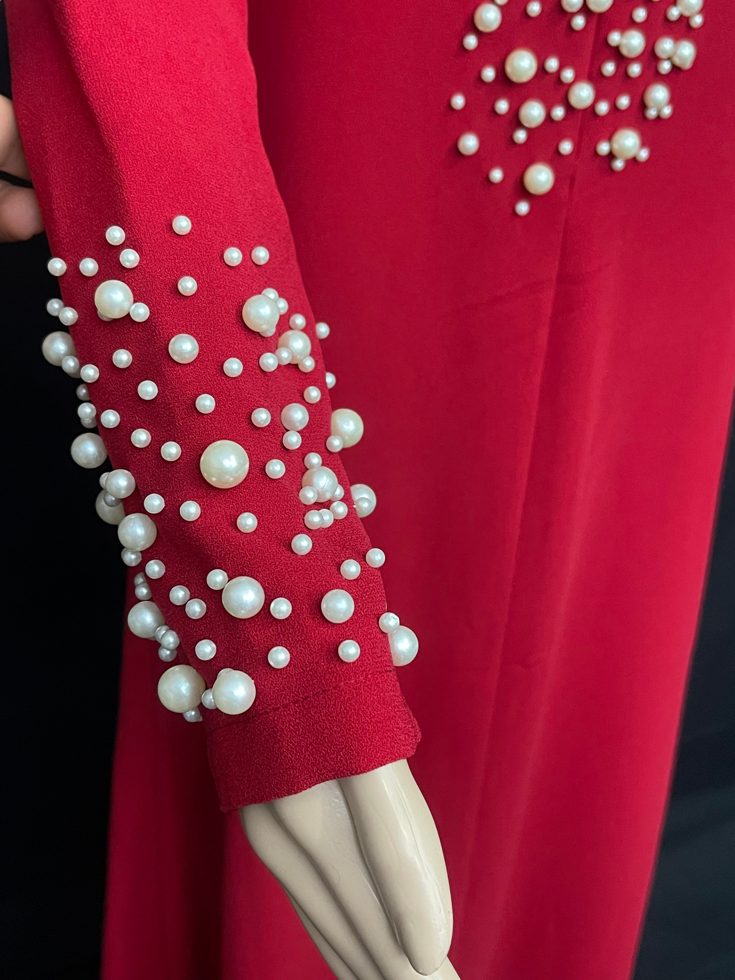Asiyah's Collection - Pearl Infused Red Dress - Dress