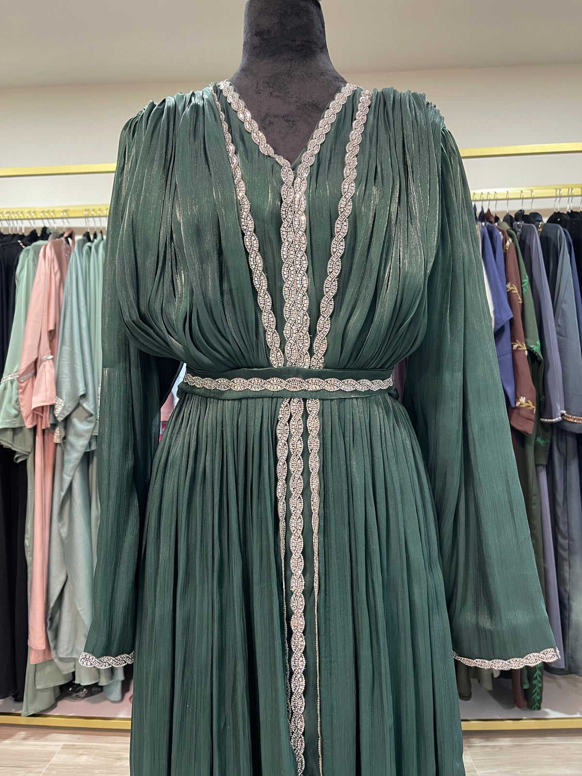 Asiyah's Collection - Modest Sage Green Flare Dress - Dress