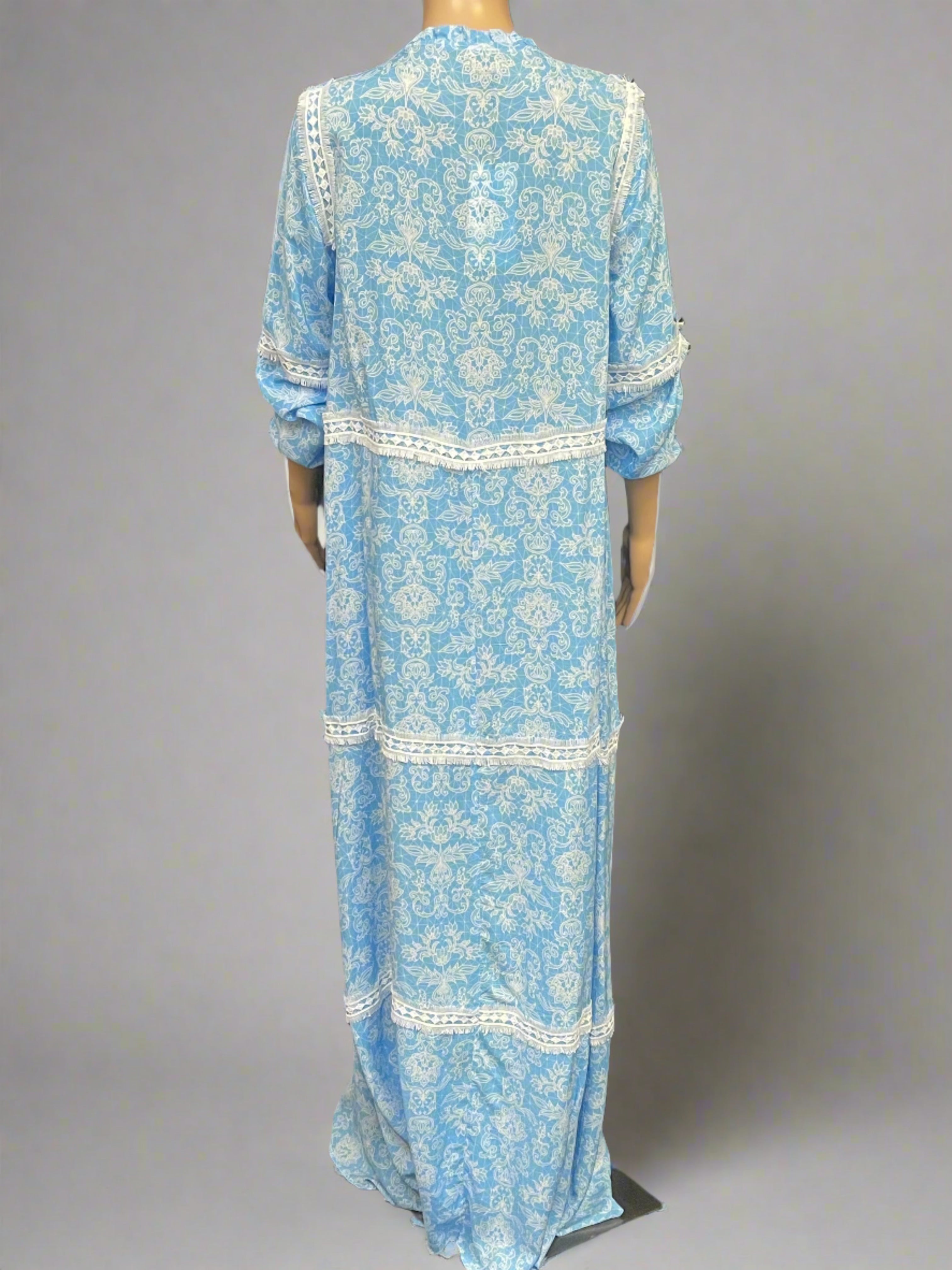Asiyah's Collection - Plus Size Baby Blue Cotton Dress - Dress